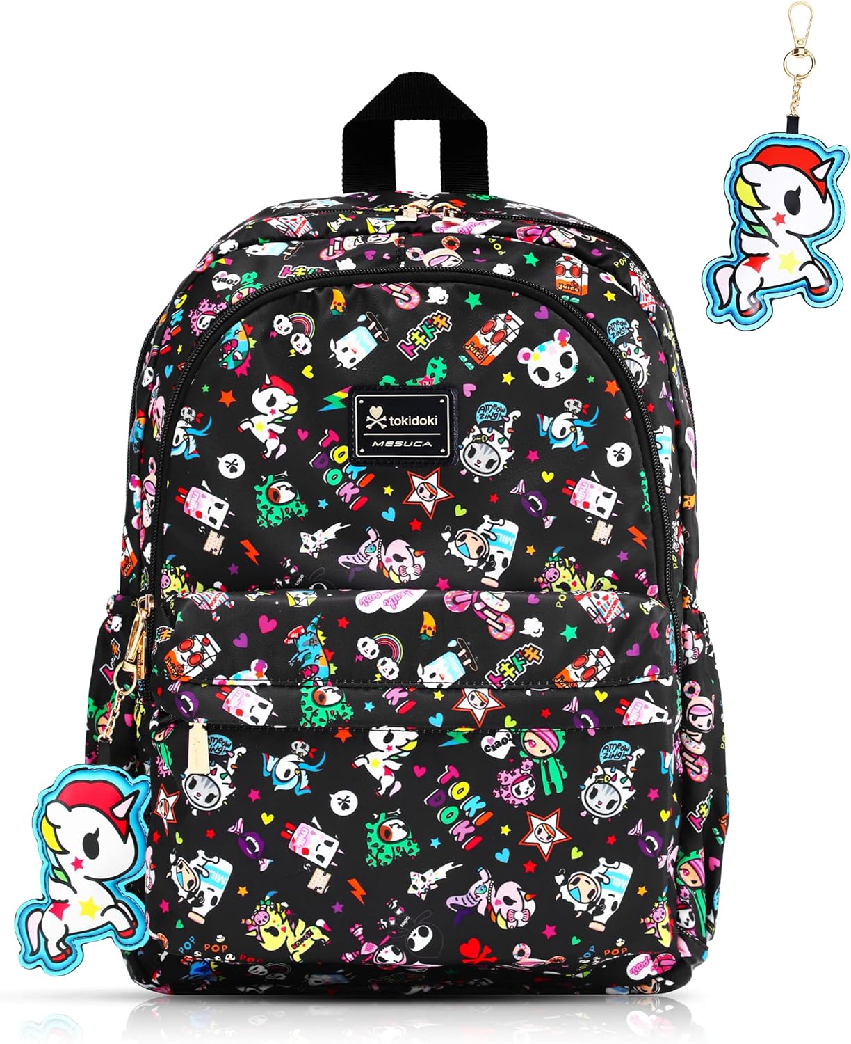 Tokidoki Backpack with Unicorno Keychain Cute Travel Laptop Backpack for Women Casual Bag Lightweight Backpack Daypack Handbag (Backpack-Back cs)