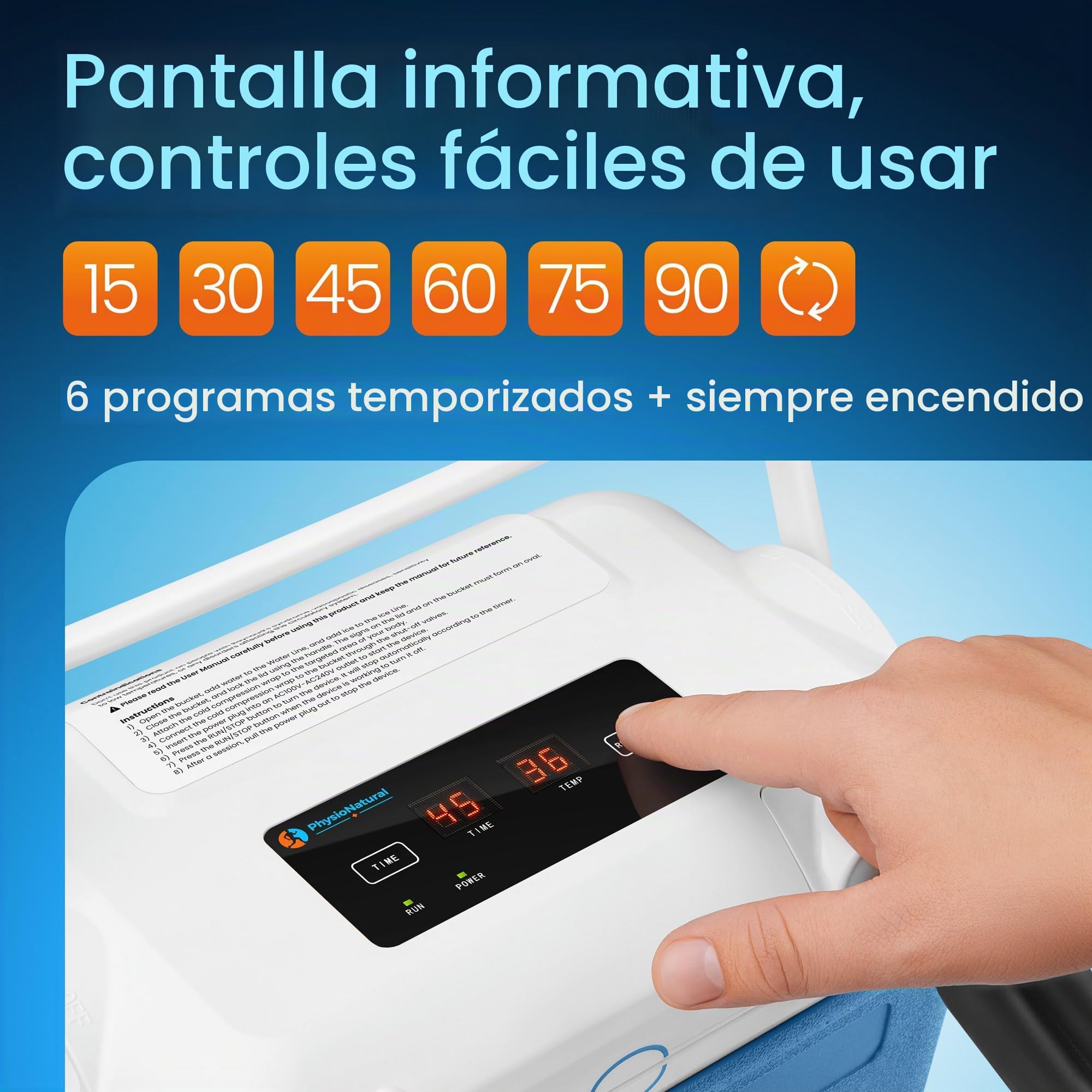 Máquina de terapia de frío – Compact Edition: compresión y crioterapia para todas las partes del cuerpo | Sistema de terapia de hielo portátil para recuperación postoperatoria de rodilla | Hasta