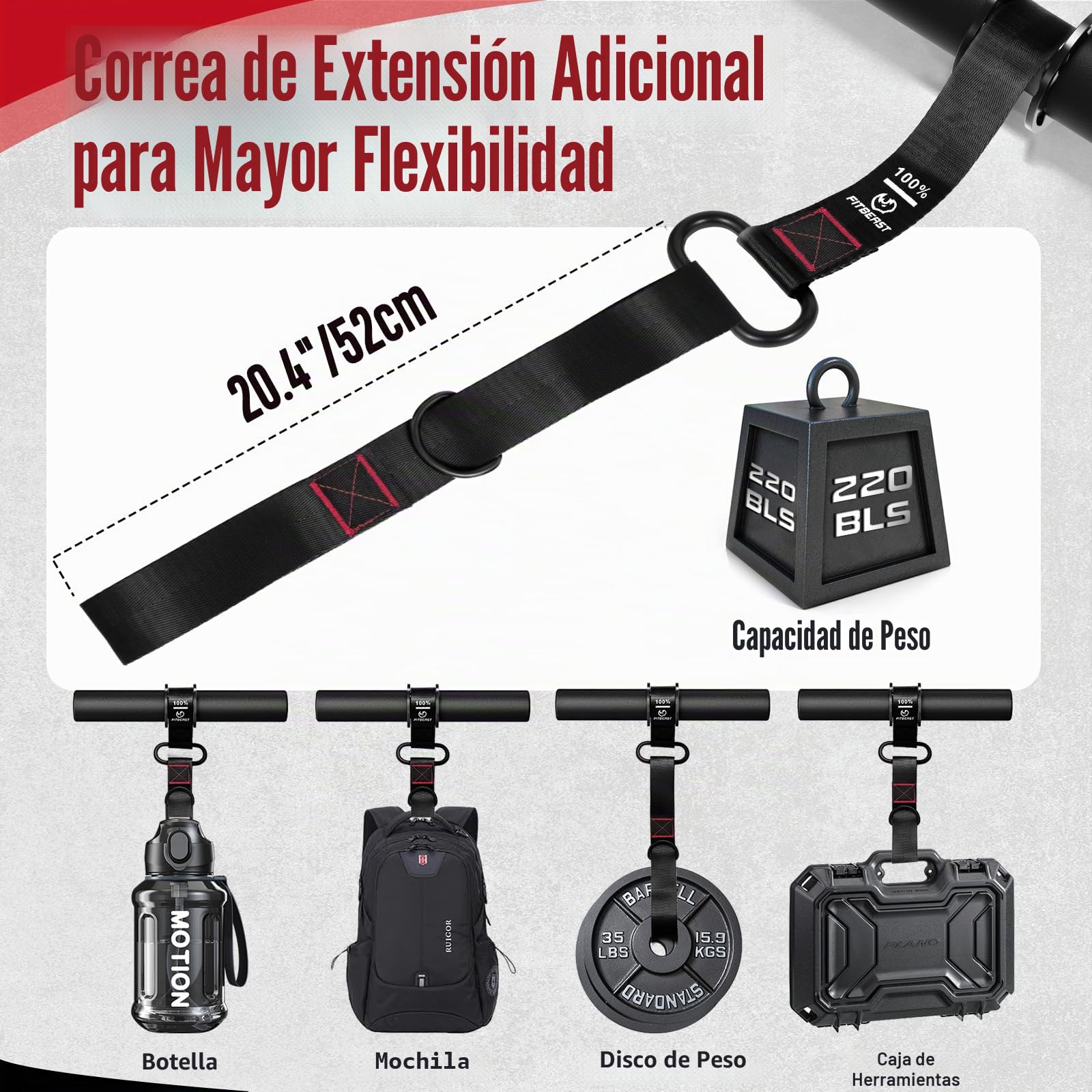 FitBeast Fortalecedor de antebrazo y rodillo de muñeca, ejercitador de antebrazo ajustable con asas de agarre antideslizantes gruesas, ideal para aumentar la fuerza de agarre y la construcción
