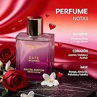 Vista 3 de Bellavita Luxury DATE Eau de Parfum 3.4 fl oz (3.4 onzas líquidas) Perfume para mujer Notas florales, pimienta rosa, jazmín y musgo