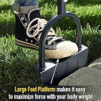 Vista 6 de Herramienta de césped de dientes de sierra de 42.71 pulgadas, cortador de césped de media luna con agarre en T, bordeadora de césped de mango largo