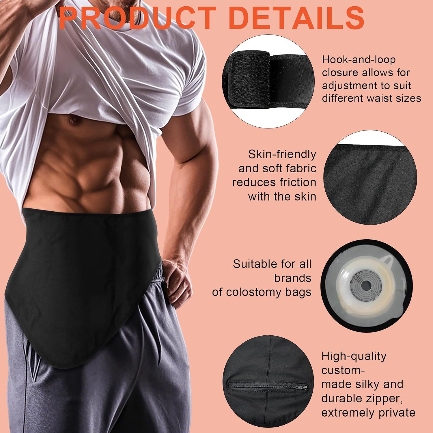 Ostomy Belt,Ostomy Supplies | Colostomy Ostomy Bag Covers for Sports | Ileostomy Belt for Men & Women | Ostomy Wrap Abdomen | Inner Pocket to Hold Ostomy Pouch