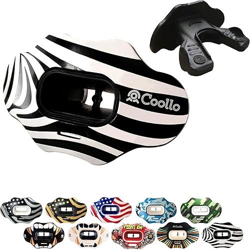 Miniatura 31 de Protector bucal MAXX/Might Football y deportes de alto impacto para adultos y jóvenes (correa incluida) Bandera americana, oro, (una capa),Bandera