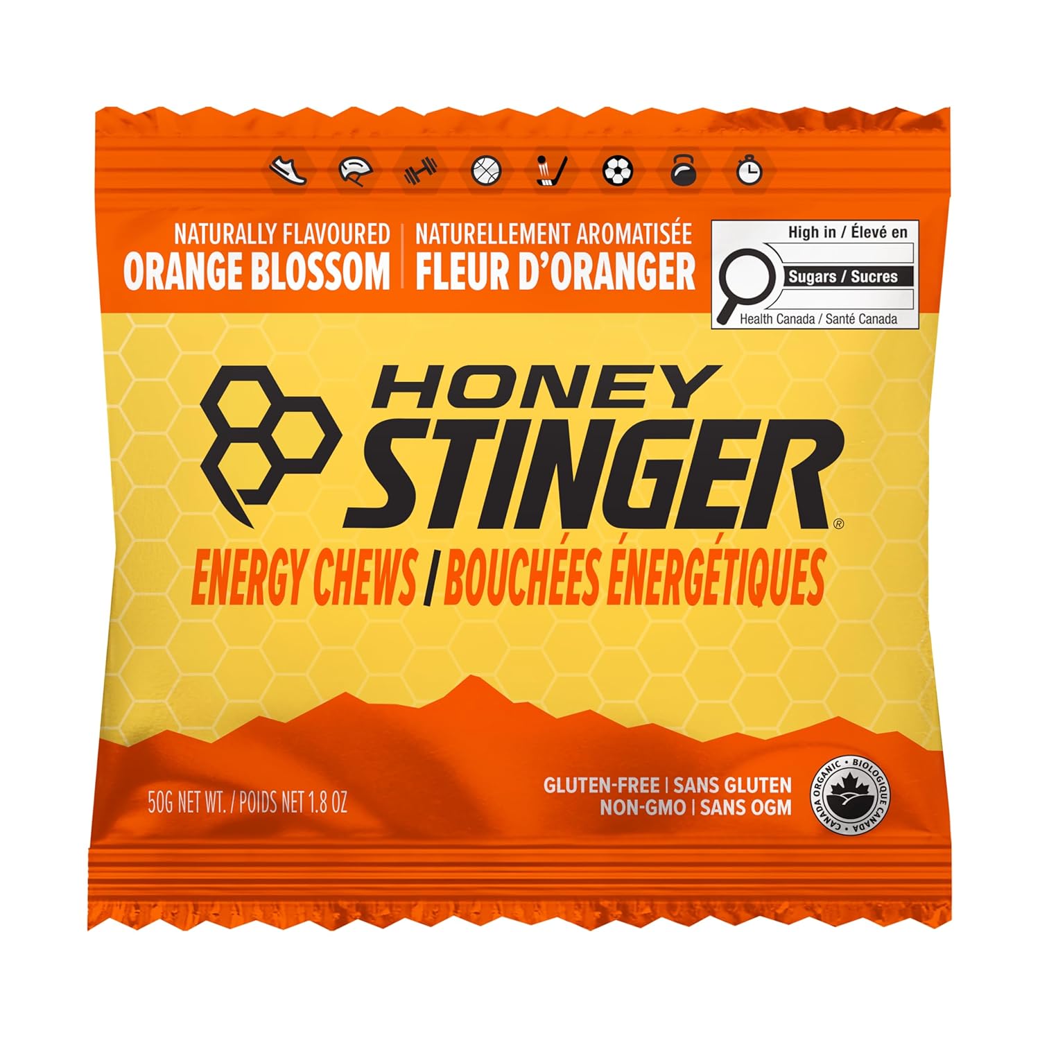 Honey Stinger Organic Energy Chews, Orange Blossom, Sports Nutrition, 1.8 Ounce (Pack of 12)