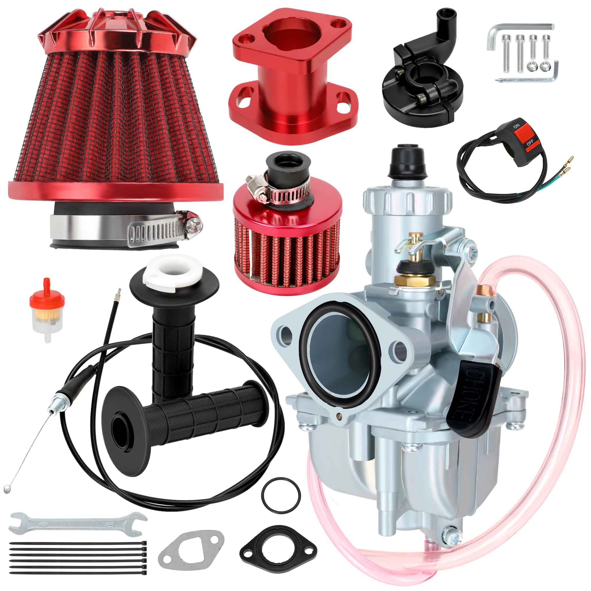 YOXUFA VM22 26mm Carburetor Throttle Assembly Kit Replacement for Predator 212cc 224cc 196cc 6.5hp Coleman CT200U BT200X CT200U-EX Baja Warrior MB200