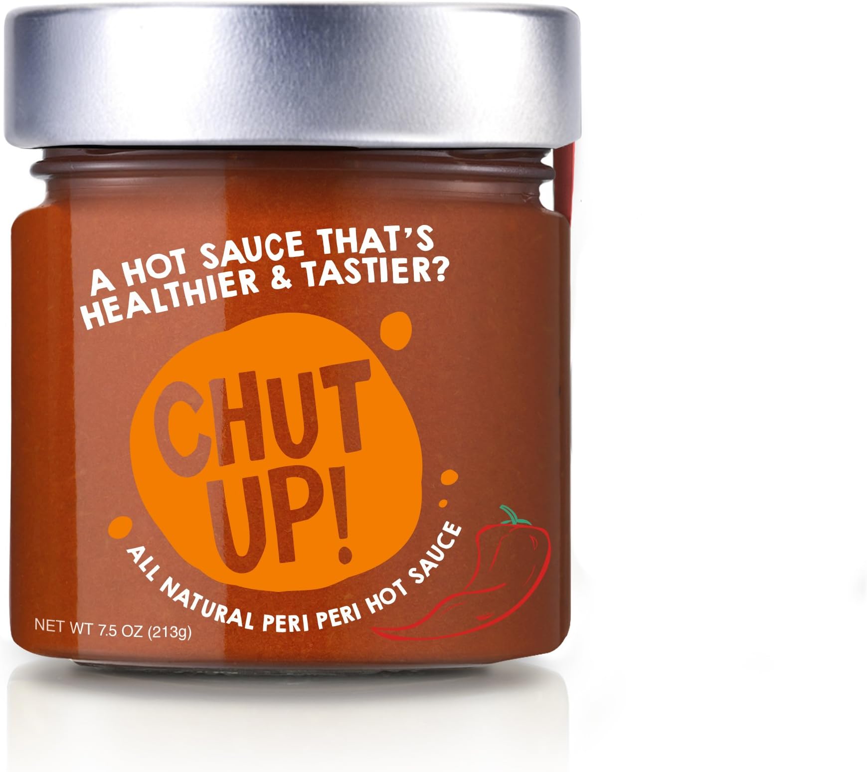 CHUT UP Peri Peri Hot Sauce Case Pack | All Natrual Hot Sauce Condiment - 7.5 Ounces