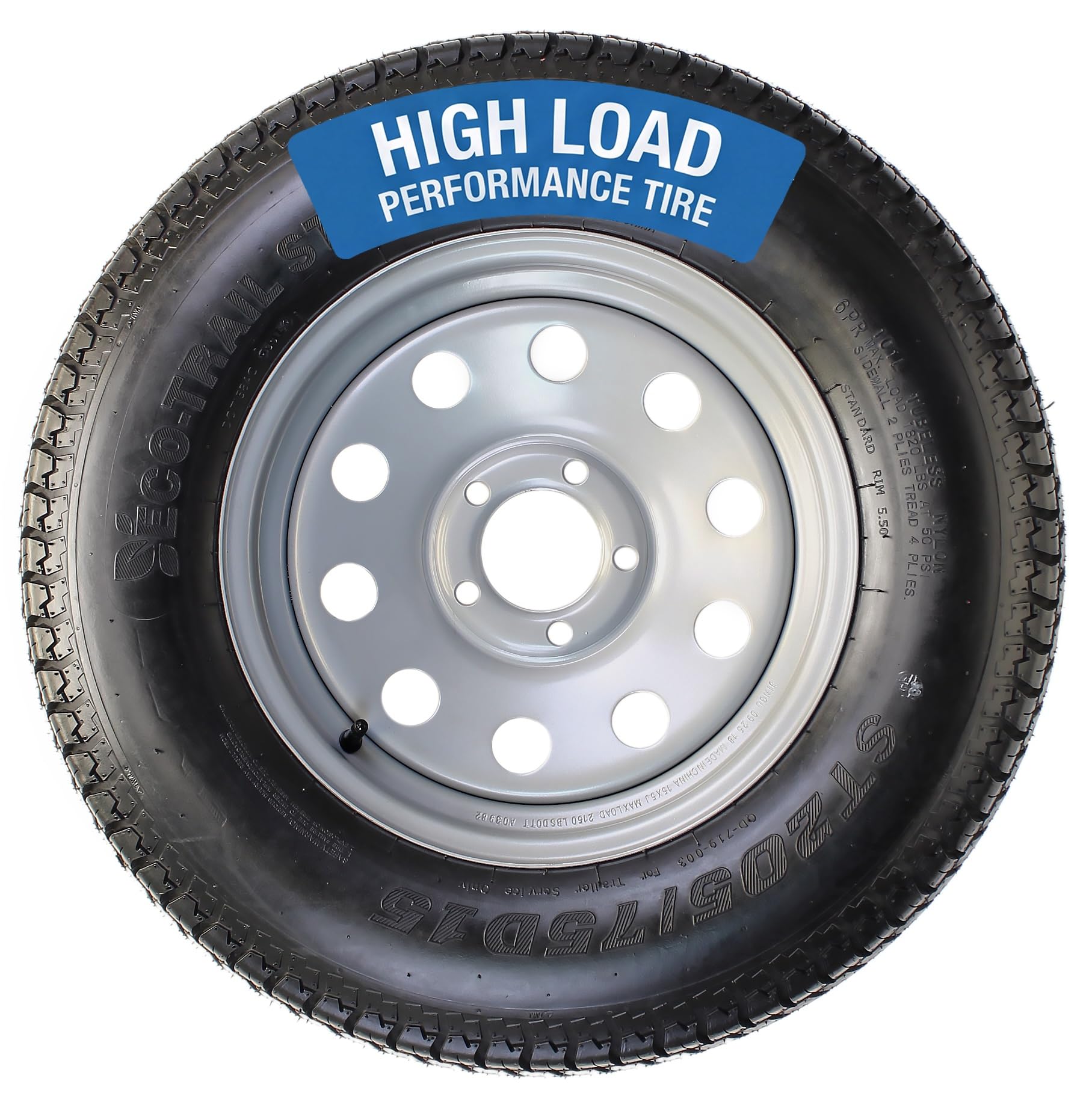 eCustomRim Trailer Tire ST205/75D15 F78-15 Load Range C, 15 Inch