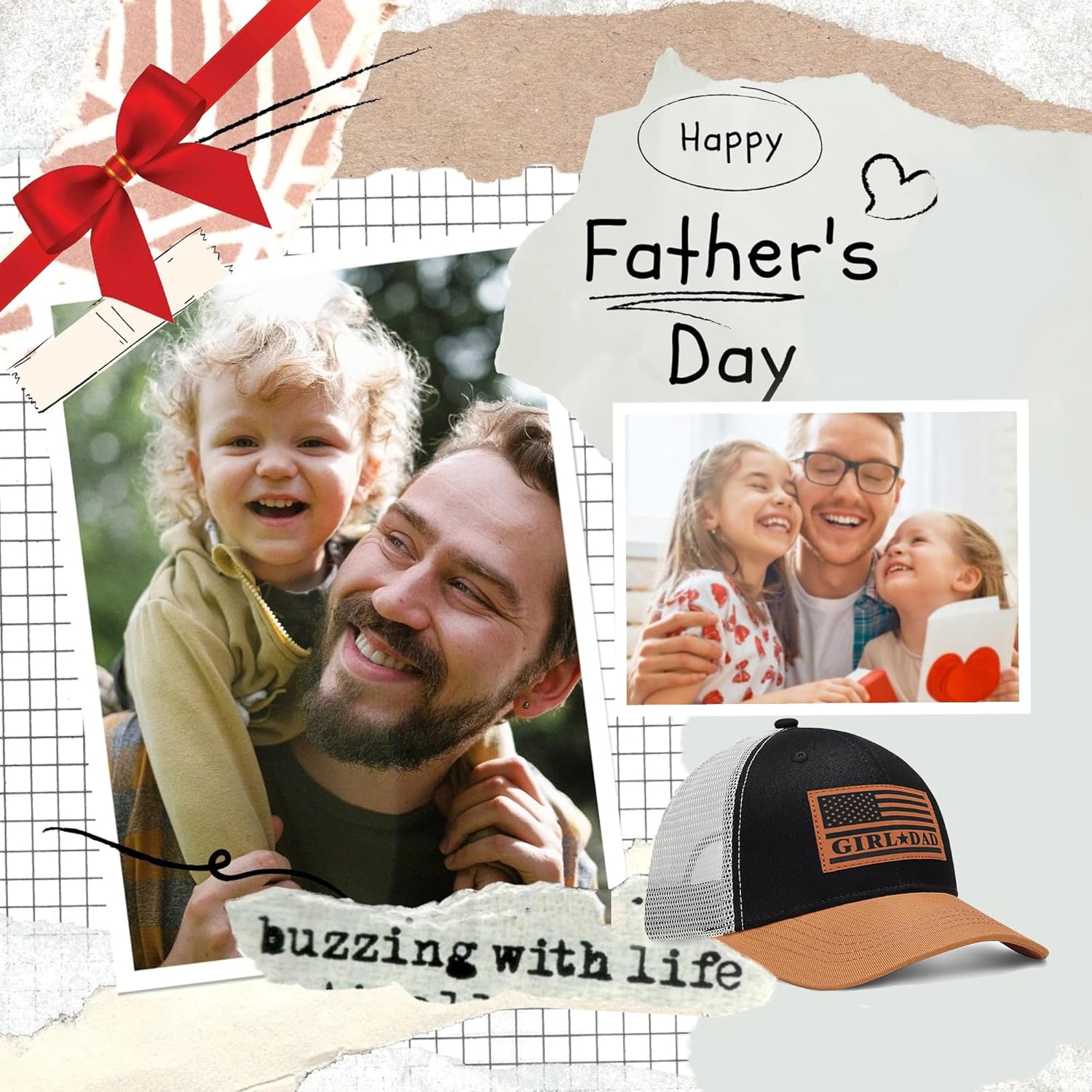 Girl Father Daddy Gifts Dad Hats for Men, Adjustable Dad Trucker Hat, Fathers Day Birthday Gifts from Daughter - Image 7