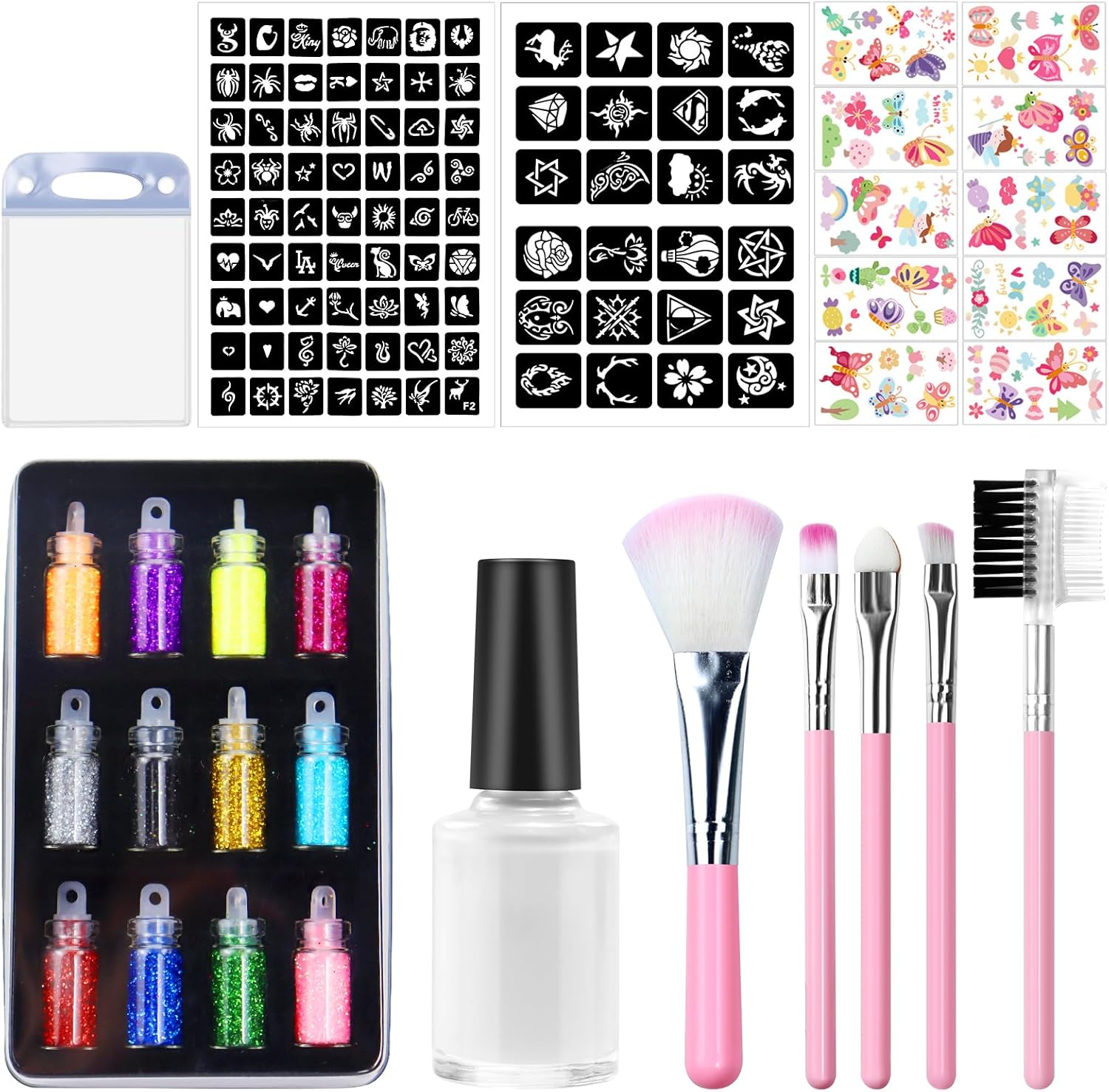 Geitiet Glitter Tattoos for Kids,Temporary Glitter Tattoos Kit for Kids