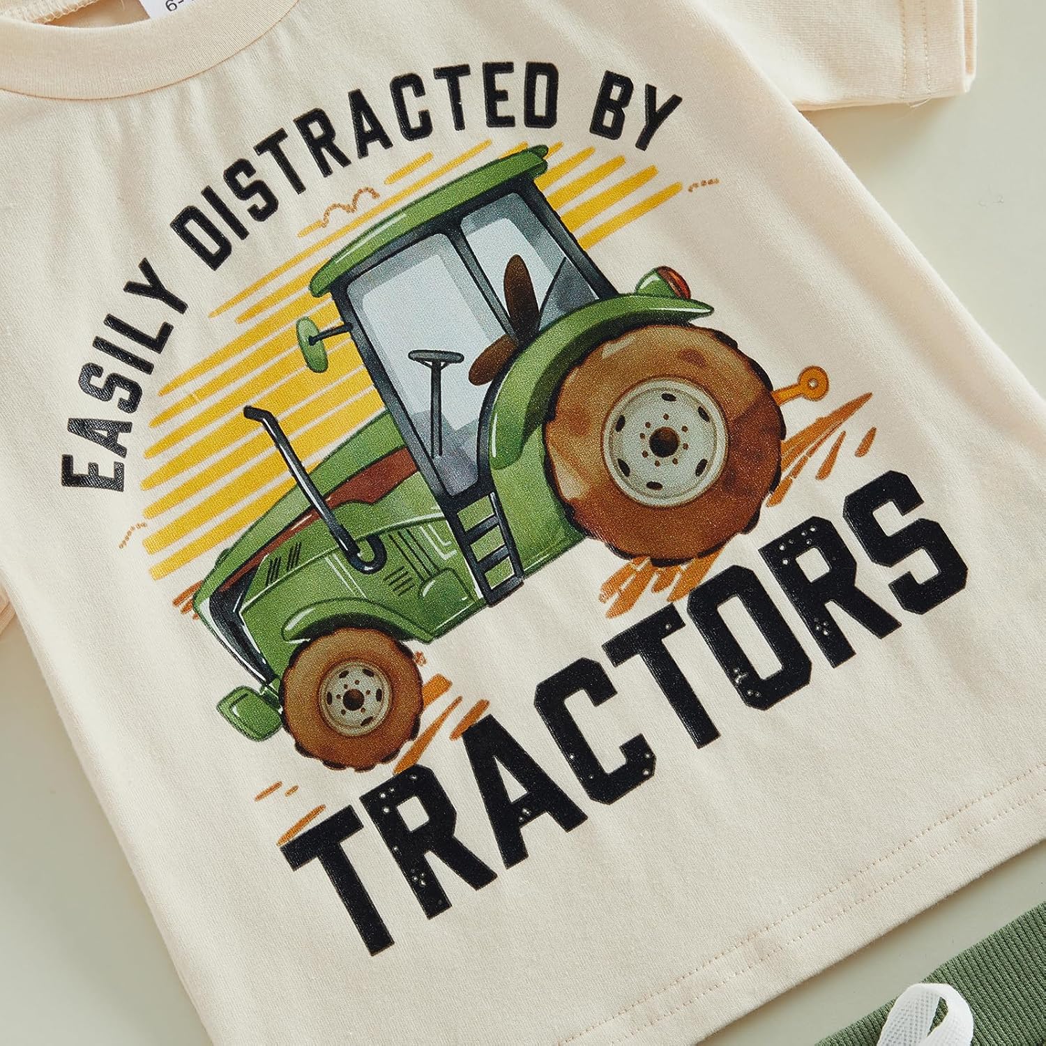 Toddler Baby Boy Clothes Summer Short Sleeve Trucks Tractors Print T-Shirt Tops Solid Color Shorts Set Casual Outfit - Image 5