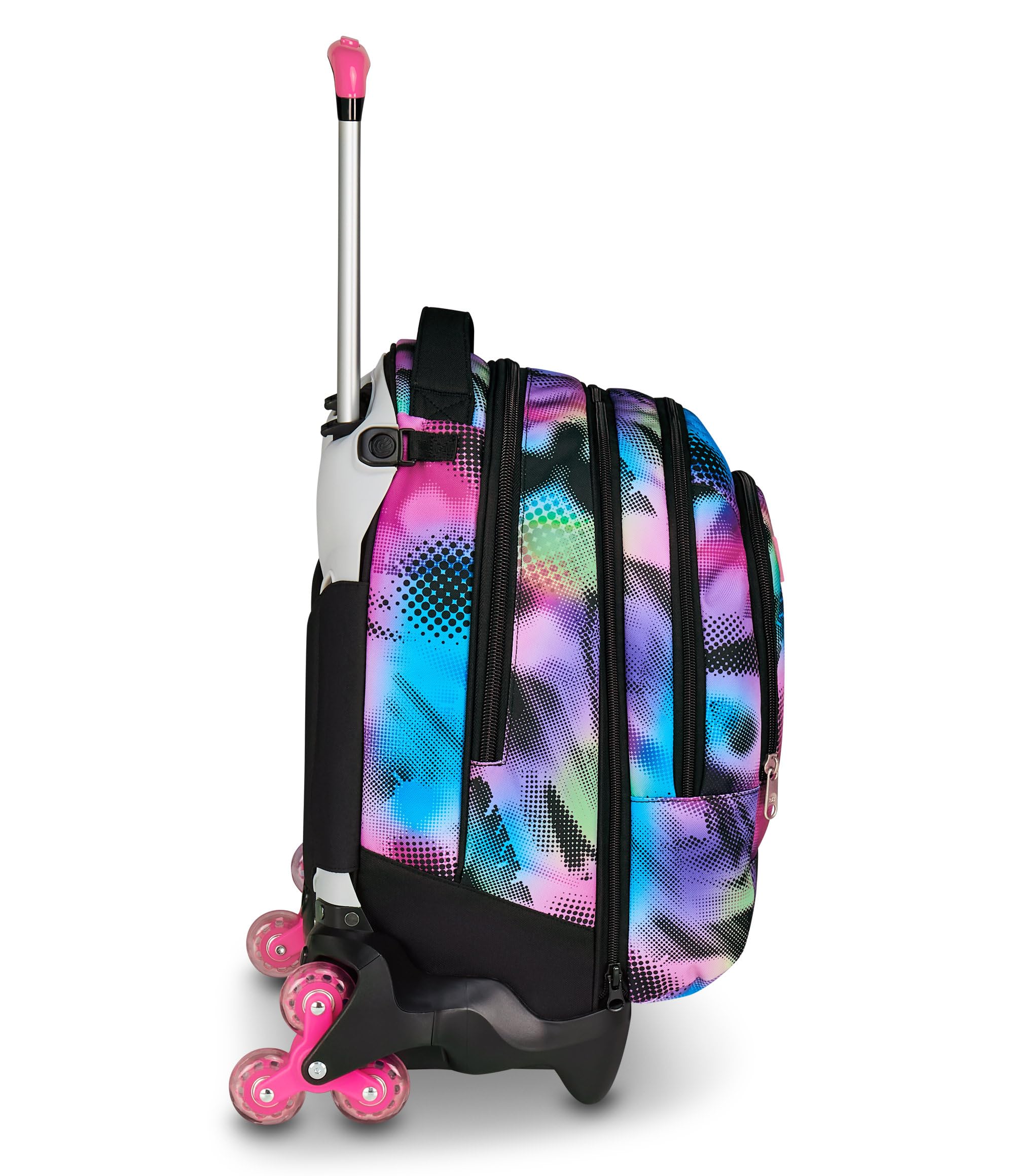 Seven Trolley Scuola Jack 3 Ruote Detach Write Down, Fucsia Azzurro, Zaino Con Carrello Sganciabile Da 37 Litri, Tasca Borraccia, Zainetto Staccabile, Multiuso e Spazioso, Per Scuola Elementare e