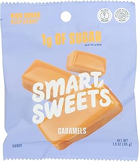 Smartsweets Caramels, Plant-Based, Natural Flavors, No Artificial Sweeteners Added, Gluten Free, 1.6 Ounce (Pack of 12)