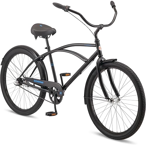 Schwinn Cruiser Bike, 26 Inch Bike for Women and Men, Beach Cruiser Bicycle, Linear Pull Brakes, Comfortable Padded Seat, Upright Riding Position, Adult Bicycle