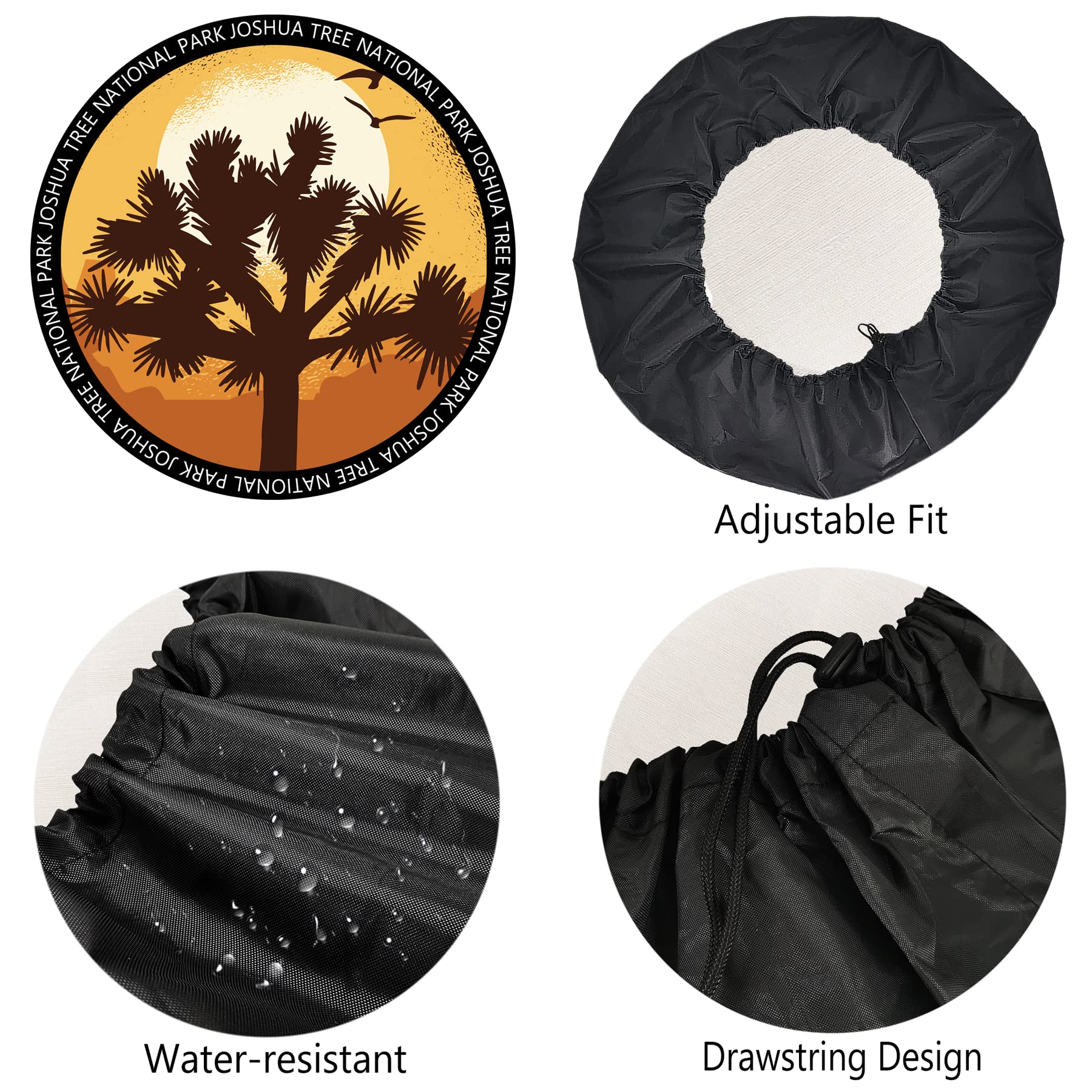 Compass Mountain Trailer Tire Cover - Universal Weatherproof RV Spare Tire Protection 12-17 Inch