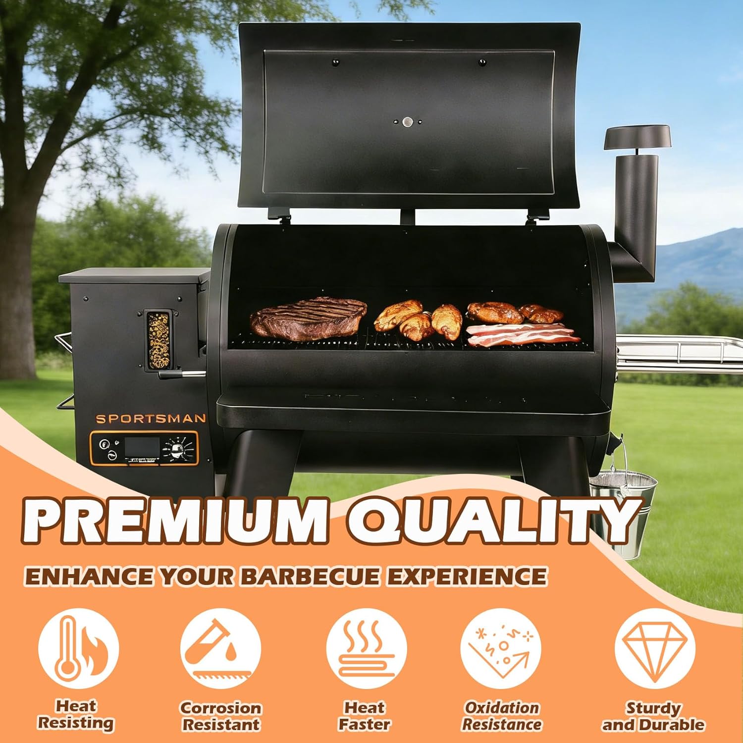 74070 Auger Motor Replacement Parts Kits for Pit Boss 820S 820D 820FB 820D3 820XL 820SC Grill Accessories, 19 1/2" Auger Flighting Shaft & Auger Motor Bushing for Pit Boss 820 Series Pellet Grills