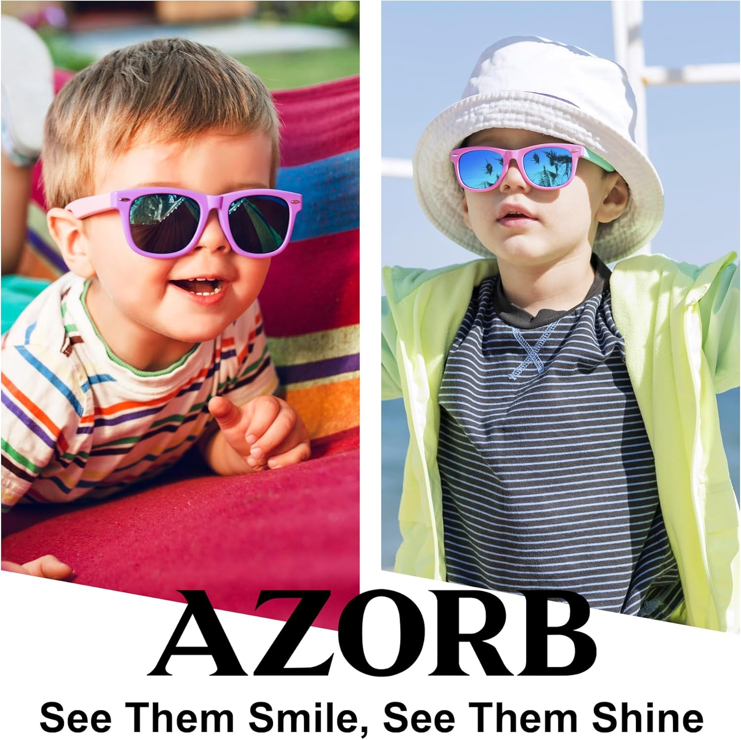 AZorb Kids Polarized Sunglasses TPEE Rubber Flexible Frame for Boys Girls Age 3-8, 100% UV Protection - Image 2