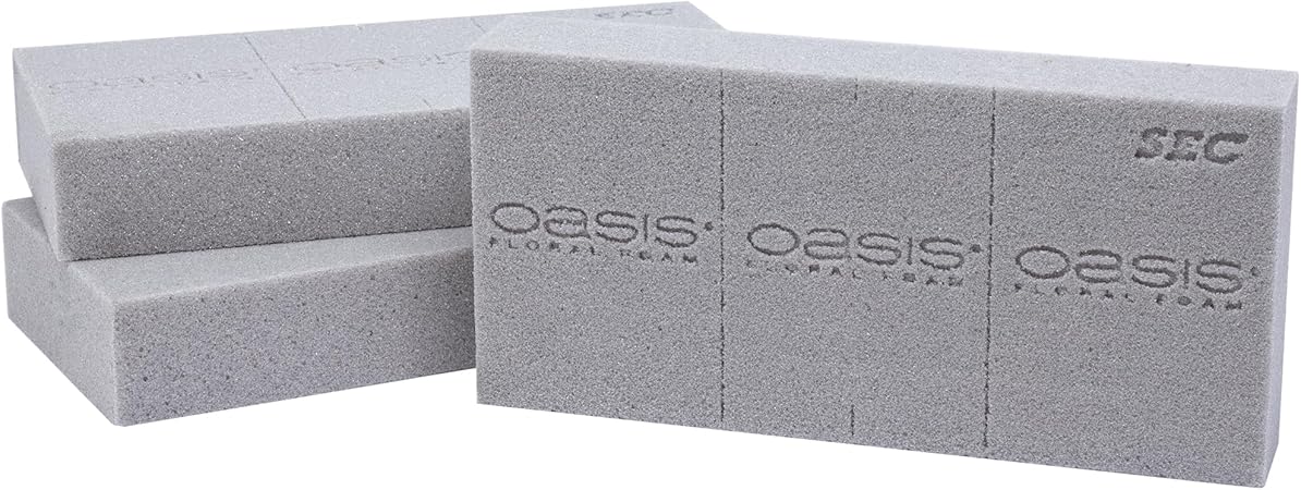 Schiuma Oasis SEC Per Fiori Secchi - 3 Mattoni 23x11x3.6cm Per Composizioni Floreali