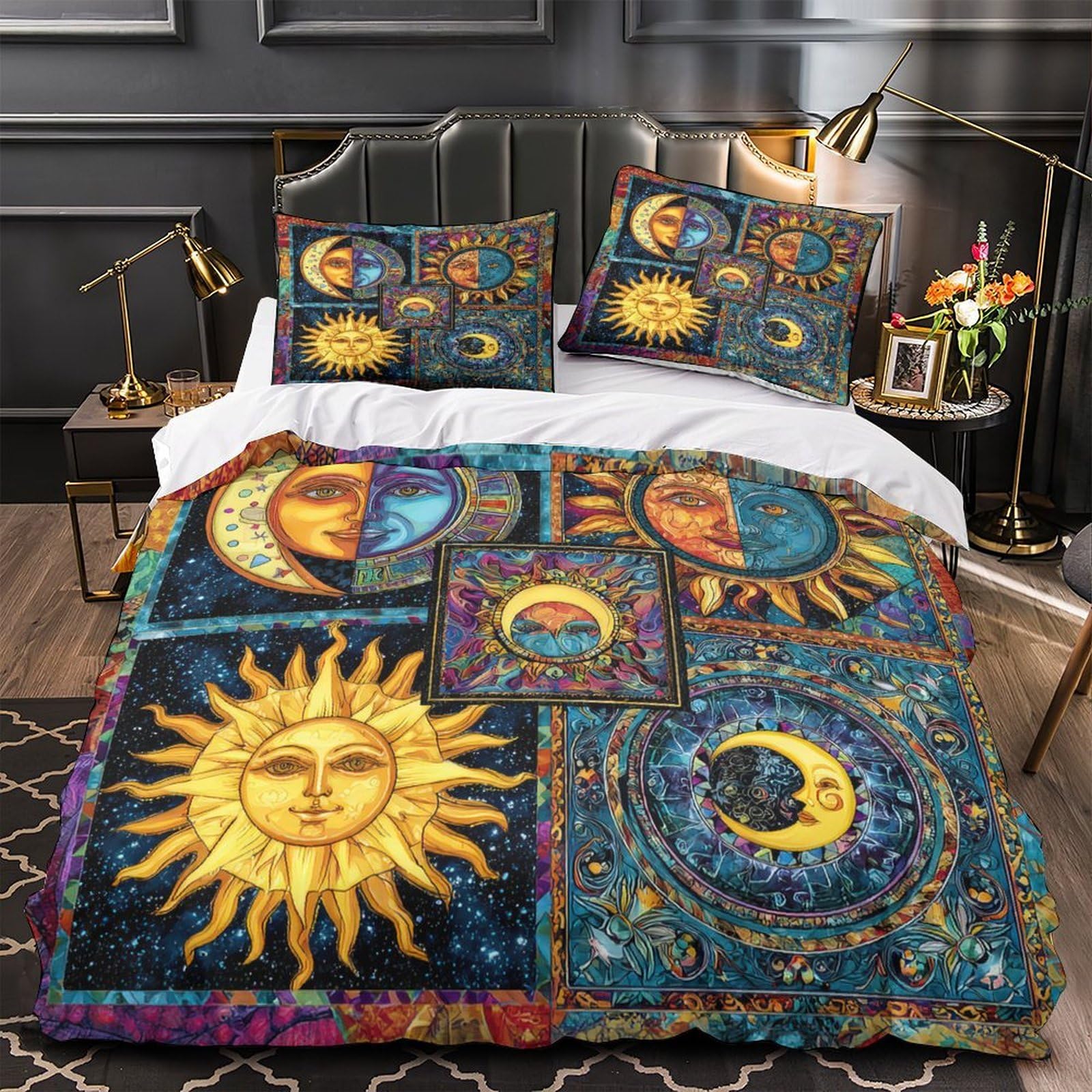 Parure de lit microfibre hypoallergique 3D SunMoonArt 135x200