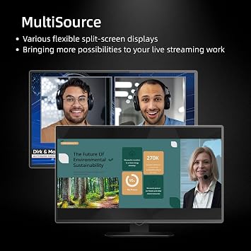 Osee GoStream Deck Pro HDMI Live Stream Switcher, Video Mixer Switcher 6 HDMI, 2 USB, 8 Macro Buttons, MultiSource, Three Streams Simultaneously, Phone Out, UVC & NDI Updatable