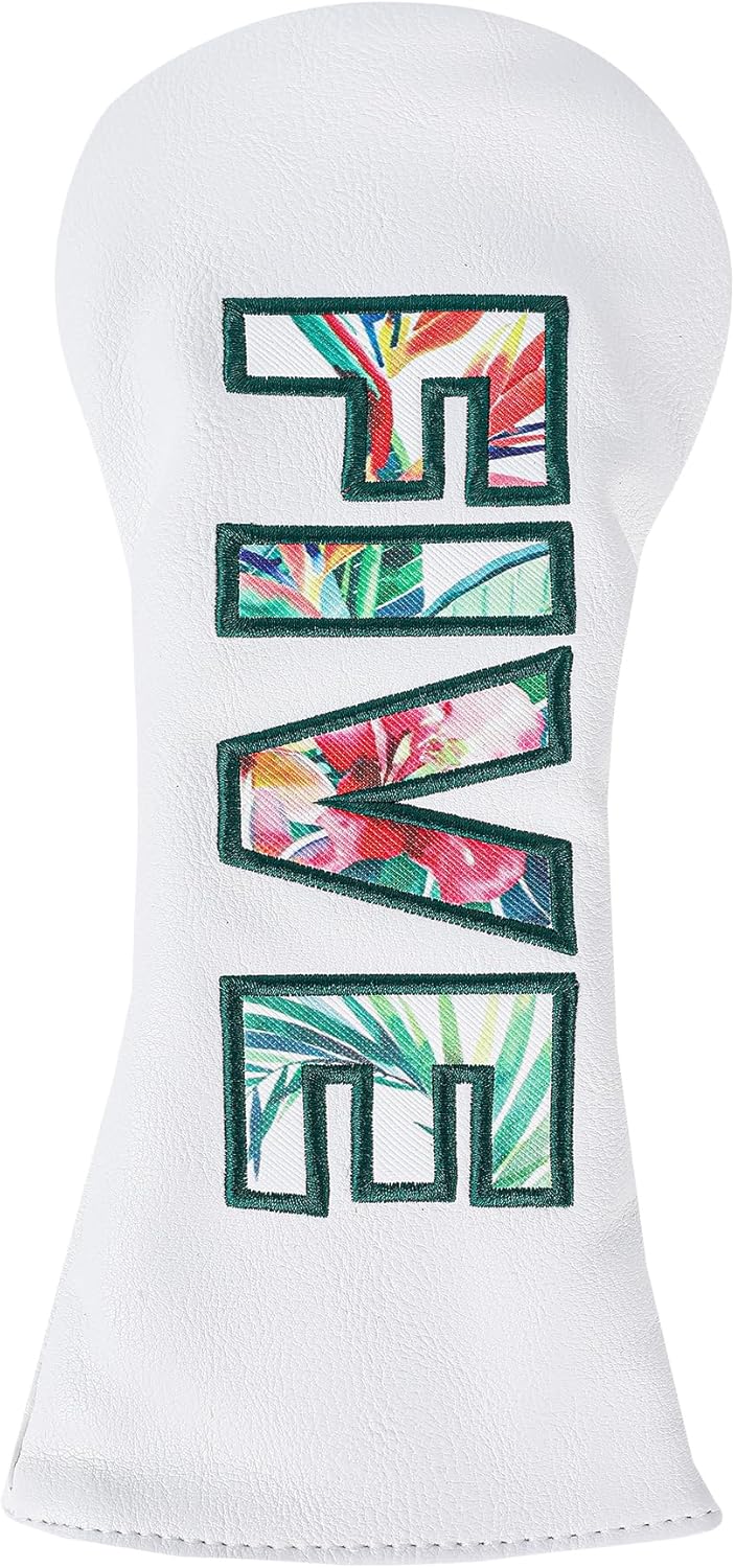 Golf Club Head Covers - Premium Leather Driver, 3 & 5 Fairway Wood, Hybrid Headcovers, Putter Covers for Blade and Mallet, and Alignment Stick Covers