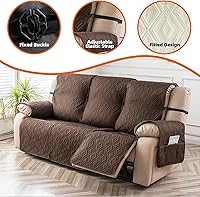 Vista 6 de Genina Funda impermeable para sofá reclinable de 3 asientos, funda de sofá reclinable, funda antideslizante para sofá reclinable, protector
