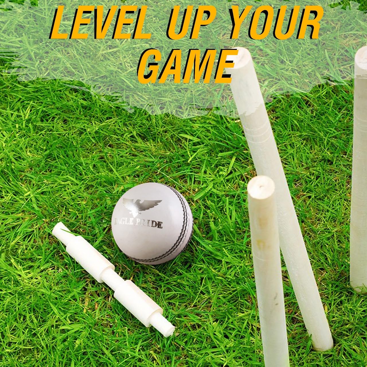 Eagle Pride Premium Hand-Stitched Leather Cricket Balls for Club, Practice, Test, One Day, and T20 Matches – Tanned Leather, Polished County Crown Match Balls, (156g / 5.5oz) (White, Pack of 2)