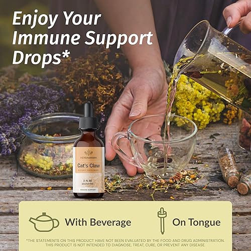 Miniatura 2 de HERBAMAMA Tintura de garra de gato  Suplemento vegano de extracto de uña de gato para apoyo inmunológico  Gotas Uncaria Tomentosa sin OMG, sin