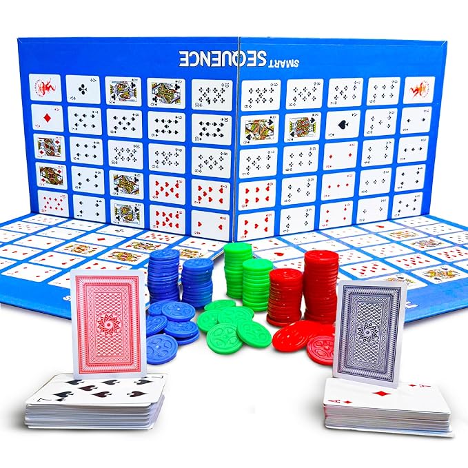 Wembley Sequence Game for Adults and Family at Home | Fun Card and Strategy Board Game for Kids | Educational and Party Game for Kids Ages 7 Plus, Activity Toy Gift Set for 2 to 12 Players