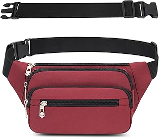 Riñonera Hombre Mujer Deportiva Unisex con Cinturón Ajustable Extendido de 60 cm y 4 Bolsillos con Cremallera Bolsa para Entrenamiento al Aire Libre Viajes Casual Correr Senderismo