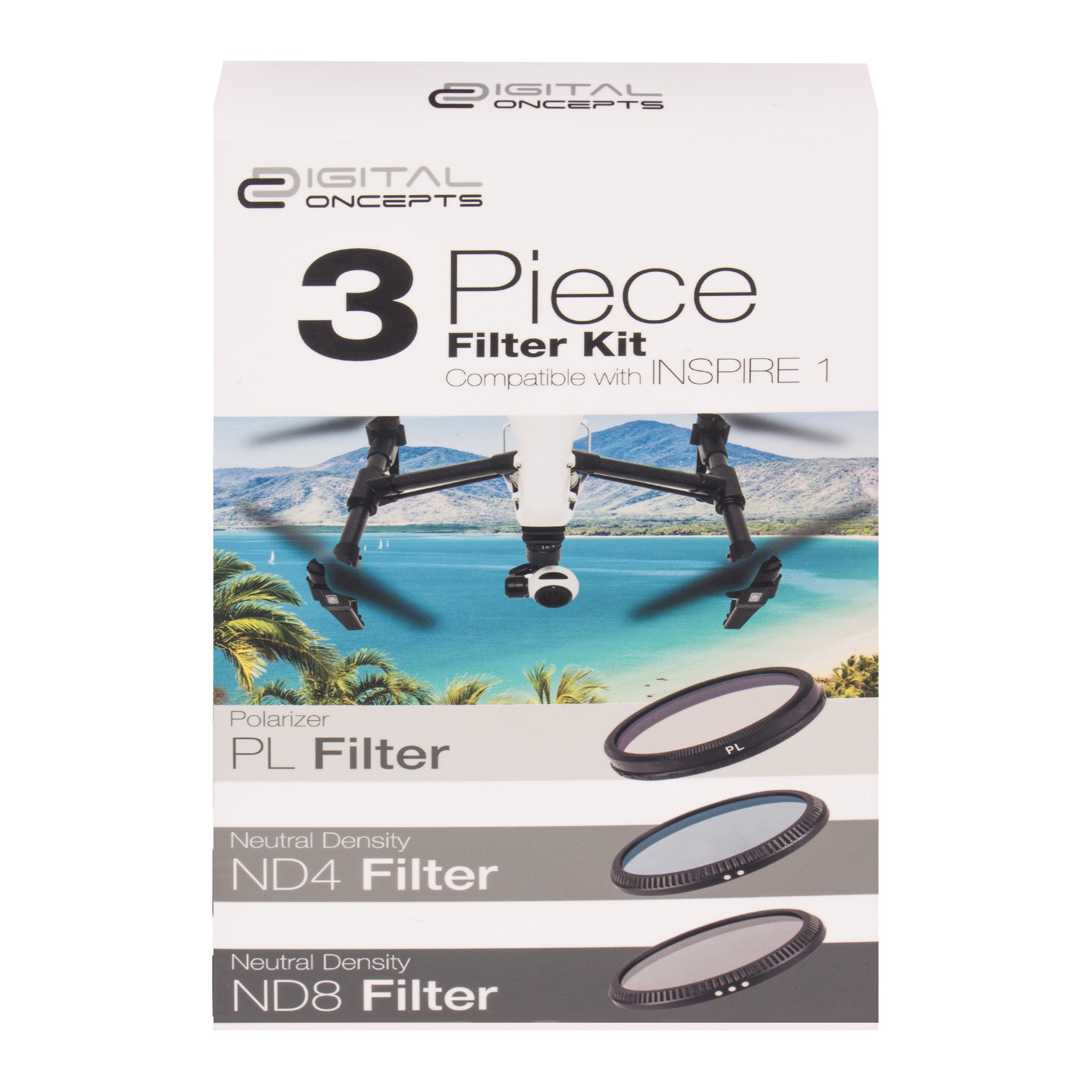 Digital Concepts DC-FK3-IN1 3 Piece Filter Kit for in Inspire 1 (Black)