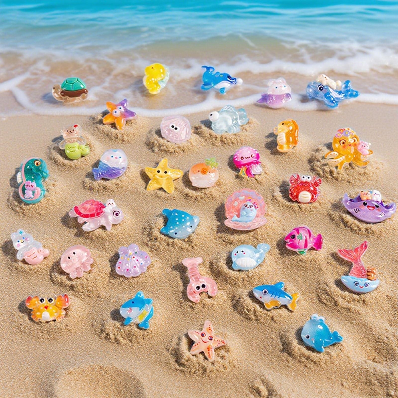 42-teiliges Set Mini Meereslebewesen Aus Harz – Bunte Ozeantiere Für Aquarium, Deko & DIY