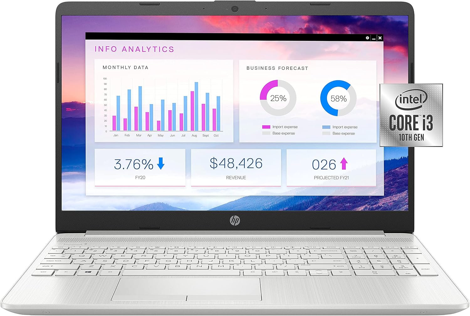 HP 2021 15 Budget Laptop Notebook, 15.6″ HD BrightView Display, i3-10110U, 16GB DDR4 RAM, 1TB SSD, Webcam, WiFi, Bluetooth, Windows 10, Natural Silver HP 2021 15 Budget Laptop Notebook, 15.6″ HD BrightView Display, i3-10110U, 16GB DDR4 RAM, 1TB SSD, Webcam, WiFi, Bluetooth, Windows 10, Natural Silver