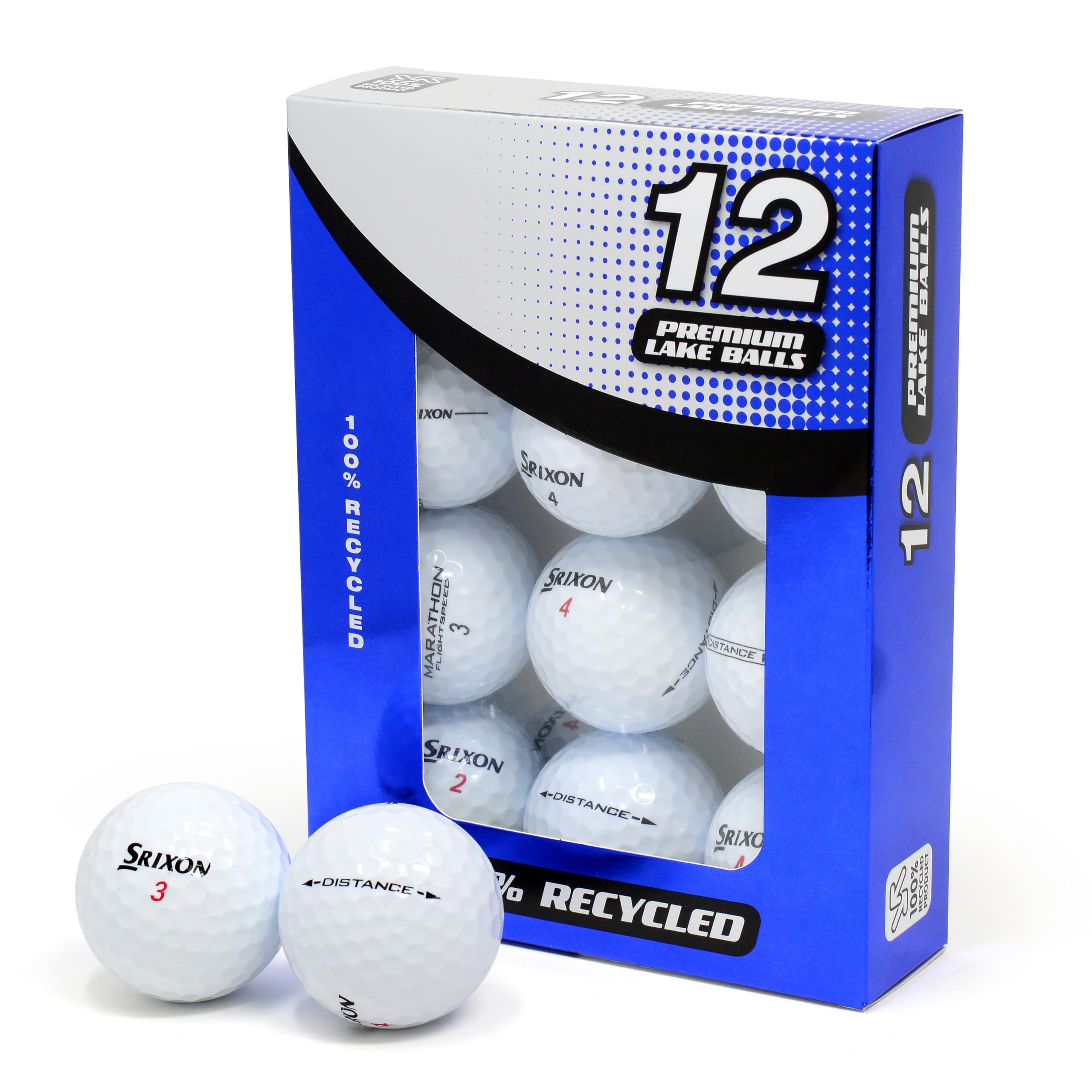 Second Chance Recycled Lake Golf Balls, 12 Pack - Grade A for Srixon Mix Golf Balls including Distance