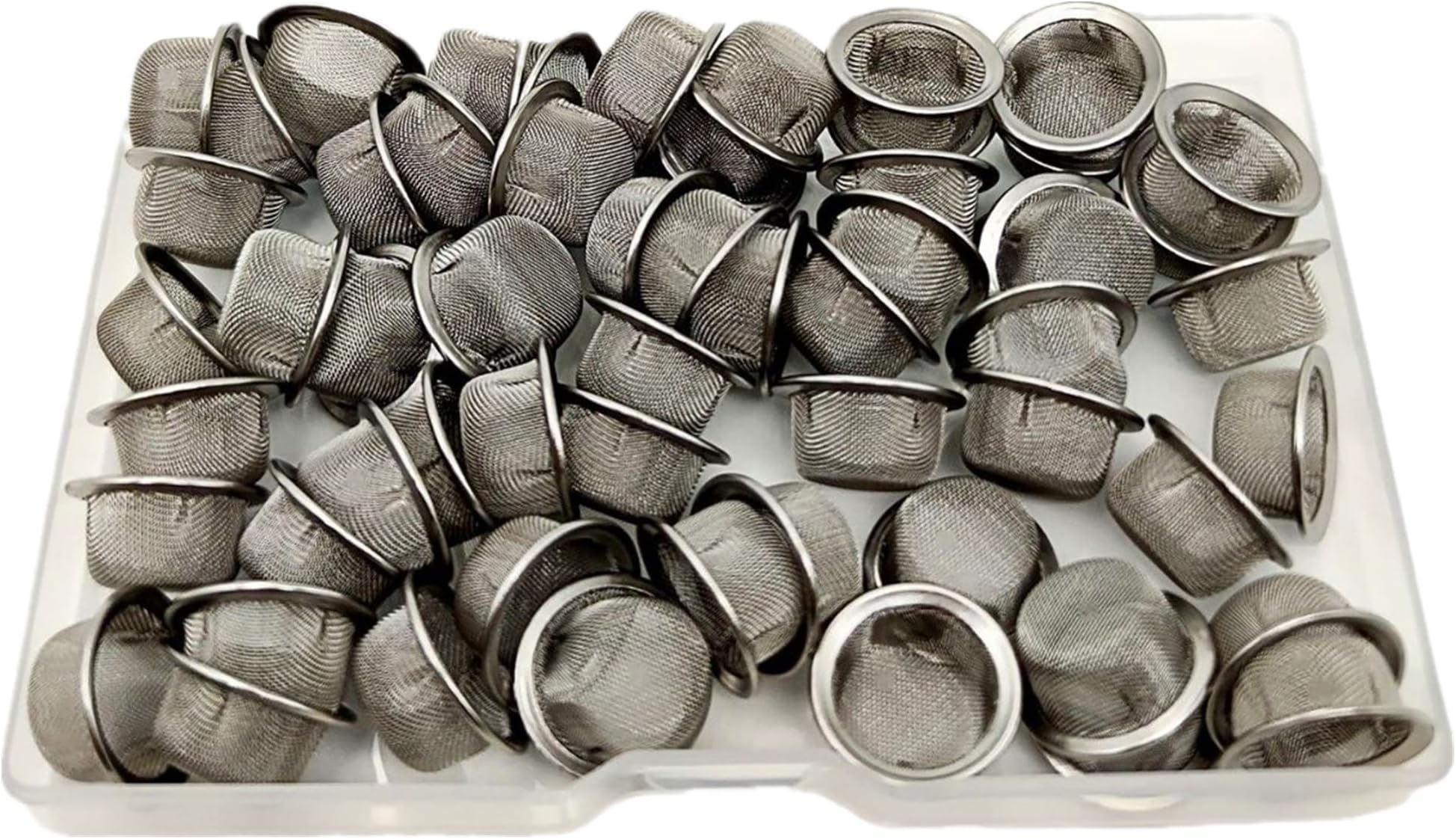 60pcs 0.5 Inch Pipe Screens Premium Diameter 1/2 Inch Mesh Bowl Stainless Steel Metal Pipe Screens with Storage Box