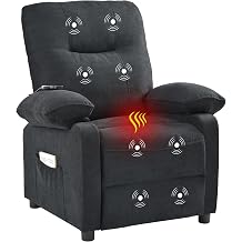 Recliner Chair, Recliner Chair with Message and Heater, Manual Control Message Chair for Living Room, Bed Room, Patio Black
