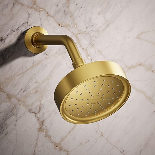 Miniatura 2 de Kohler 965-AK-2MB Purist Cabezal de ducha de una sola función, 2.5 gpm, latón moderno cepillado vibrante Latón cepillado vibrante.,Negro