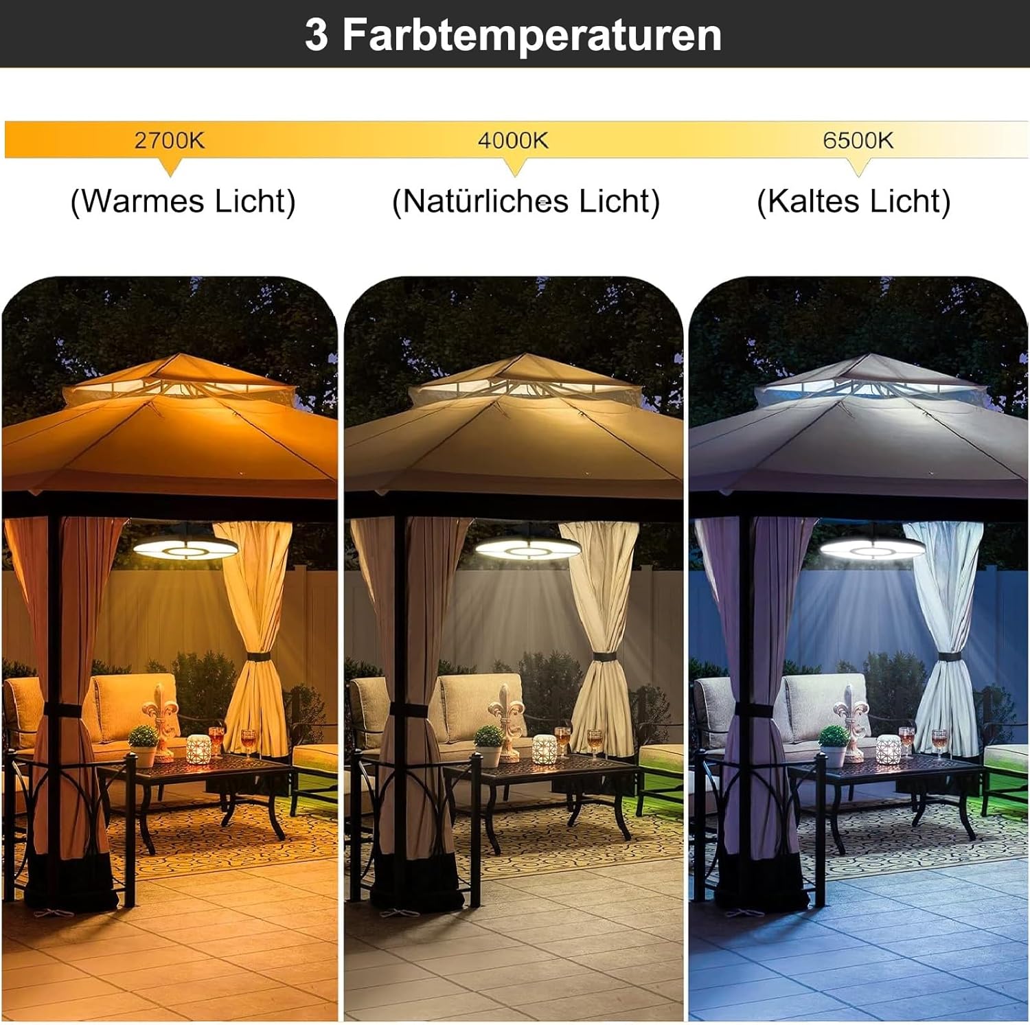 MEIKEE Solar Light 3 color temperatures