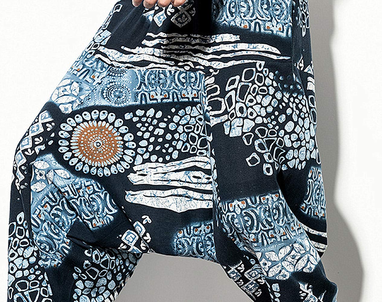 perdontoo Uomo Comodi Cotone Harem Yoga Casual Baggy Hippie Pantaloni