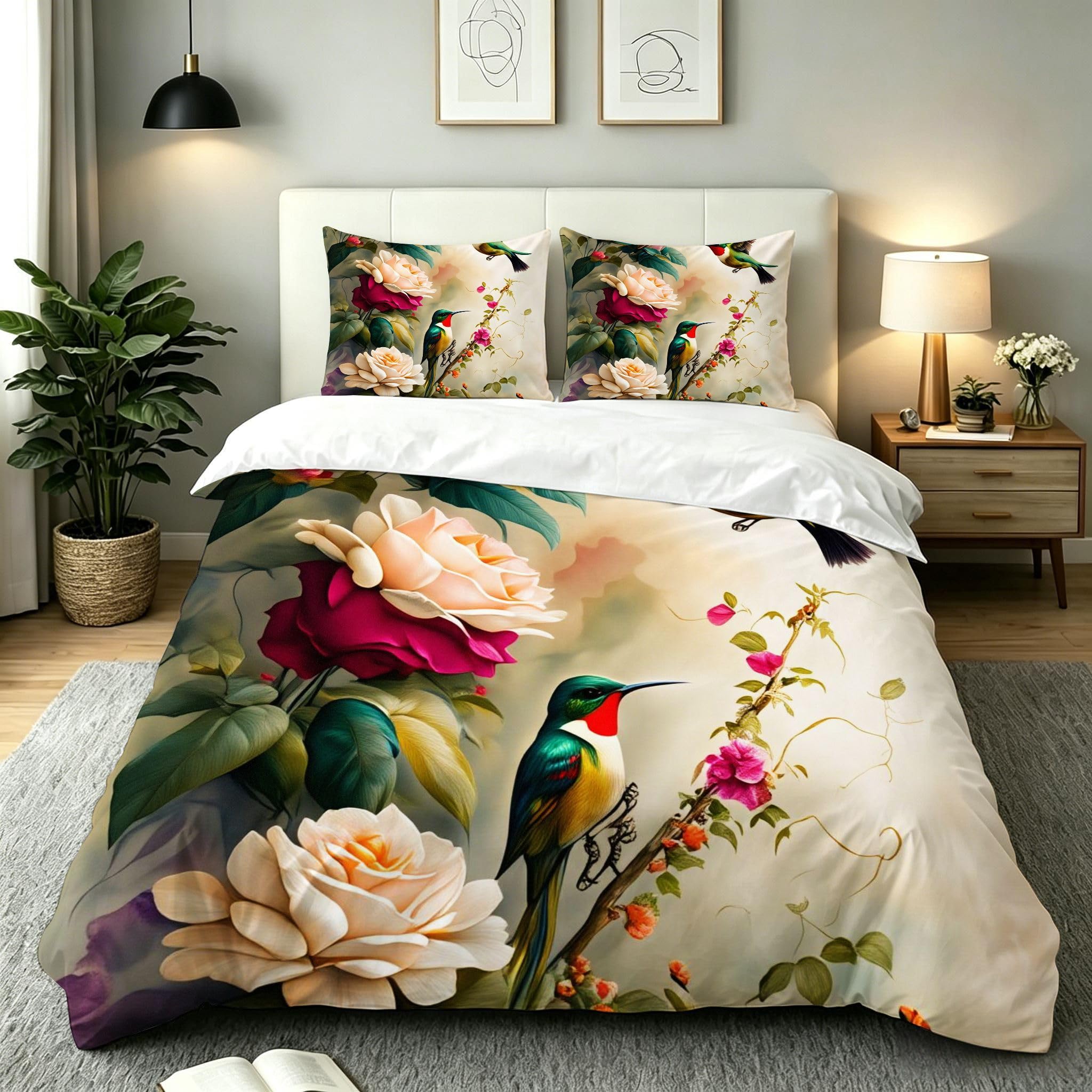 Copripiumino Matrimoniale Peonia Bianca 260x240, ZE3294