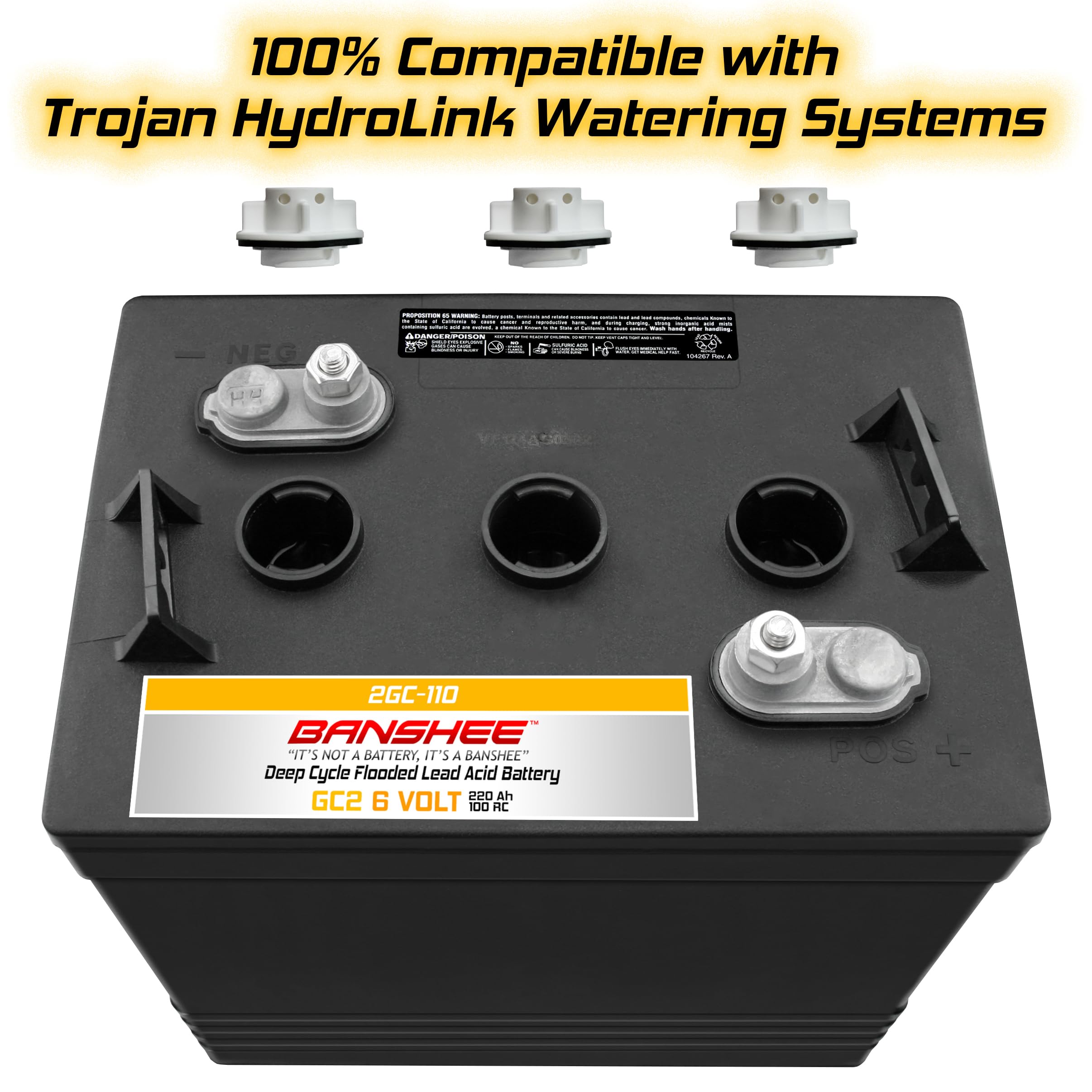 Amazon.com: Banshee Heavy Duty 6V Flooded Lead Acid Battery