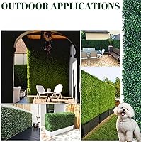 Vista 7 de Paneles artificiales de boj de 20 x 20 pulgadas (12 unidades), paneles de pared de césped con protección UV, gran privacidad, fondo de pared verde