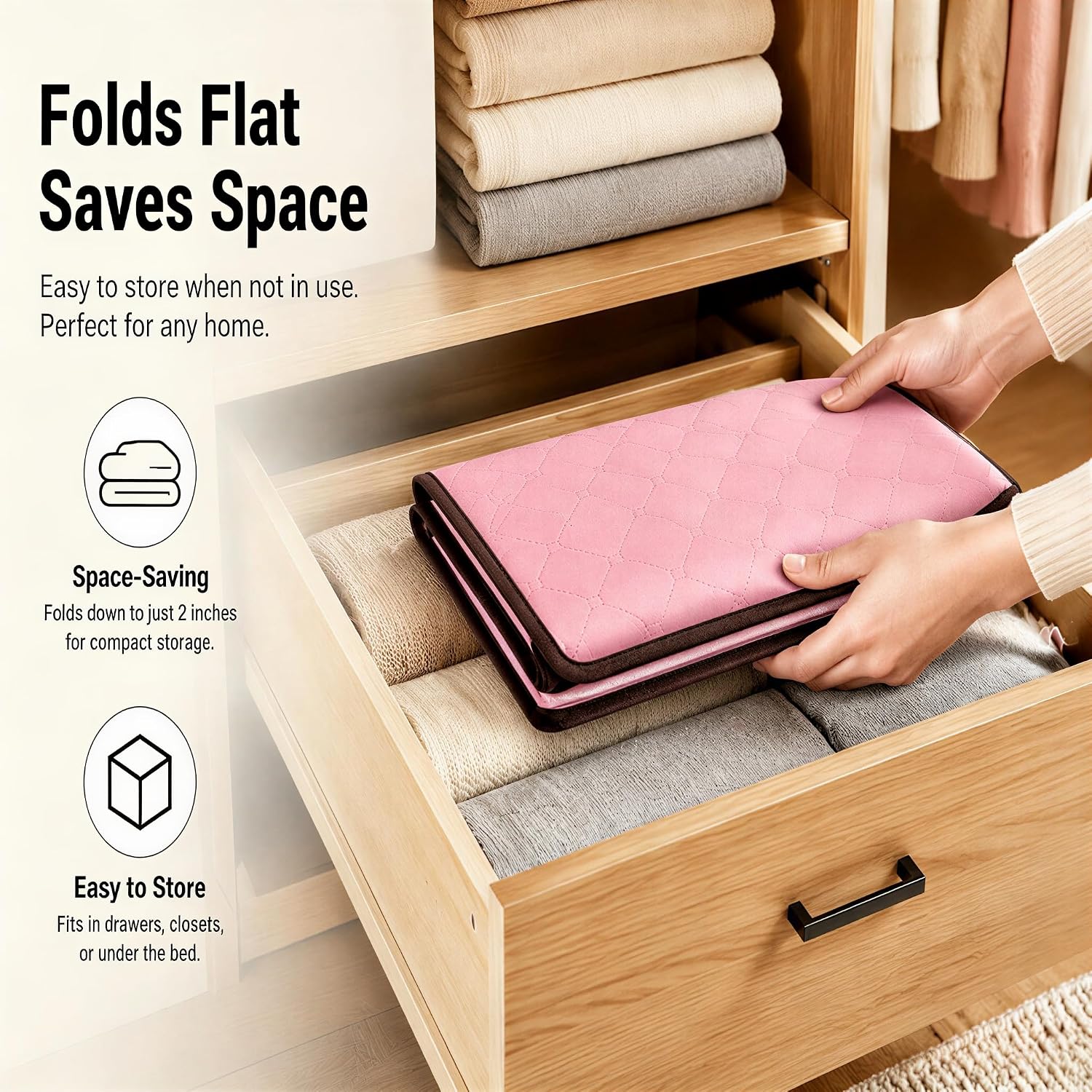 Storage Bins with Lids 84L (2-Pack), Heavy Duty Non-Woven Fabric, Reinforced Handles, Clear Window, Collapsible Large Capacity Organizer for Clothes, Blankets, Toys, Bedding, Pink