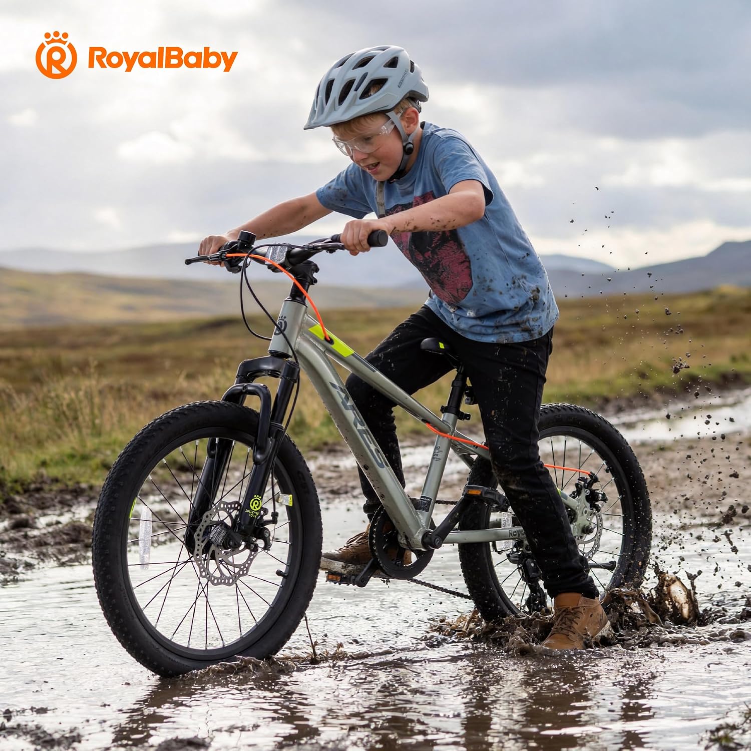 RoyalBaby Ares Kids Mountain Bike, Ultra-Light Aluminum 20 24 Inch Wheel, 7-Speed / 21-Speed Drivetrain, Hardtail Front Shock MTB Teens Bicycle Boys Girls 6-14 Years