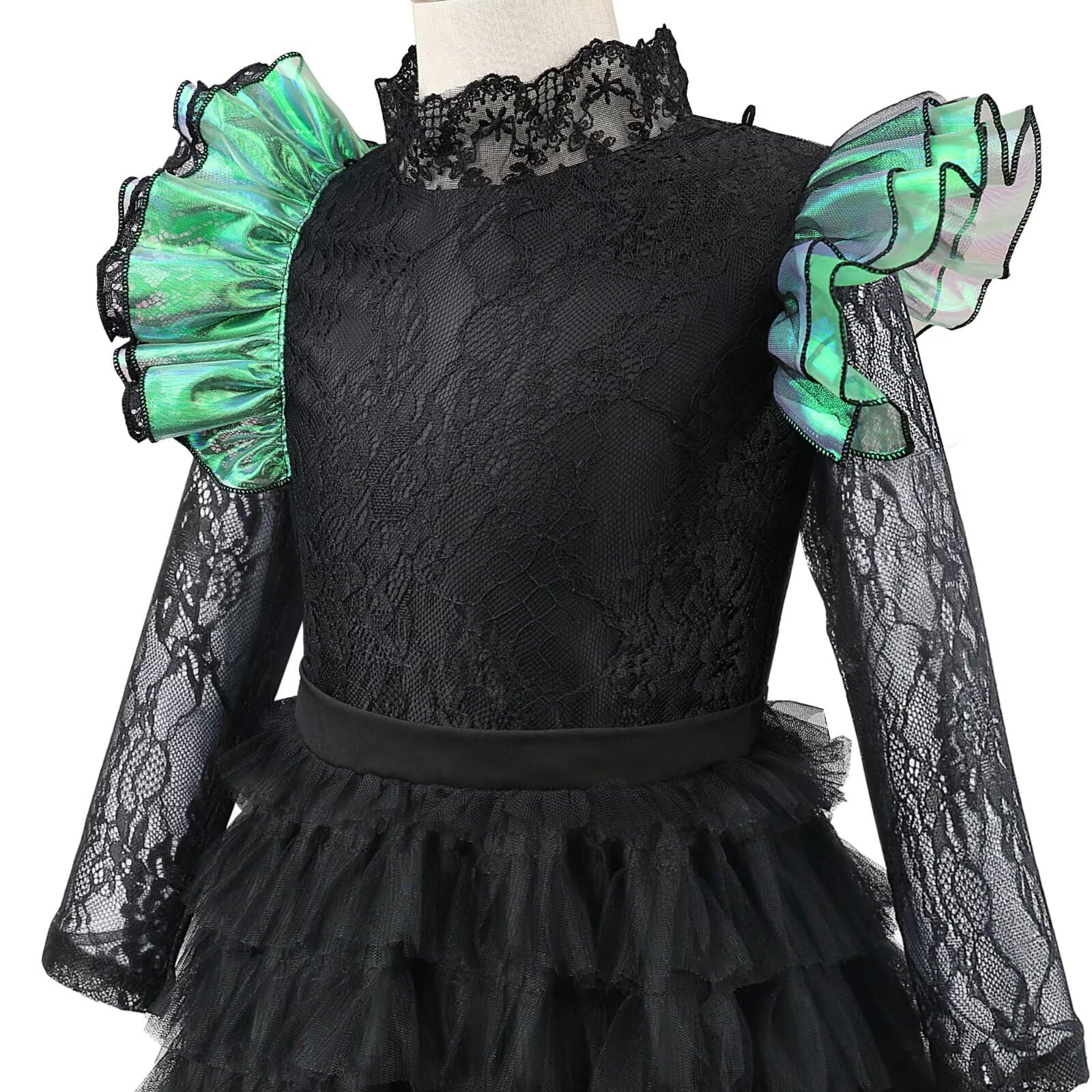 Tangsenyu Wicked Elphaba Costume for Kids Black Witch Fancy Dress with Cape and Hat - BigaMart Tangsenyu Wicked Elphaba Costume for Kids Black Witch Fancy Dress with Cape and Hat - BigaMart