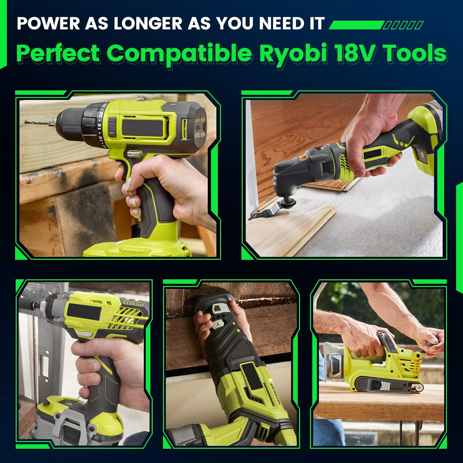 9.0Ah 18V P109 P108 P102 Replacement for Ryobi 18V Battery P103 P104 P105 P107 P106 18Volt ONE+ Lithium-Ion Cordless Power Tool Battery, 2Pack