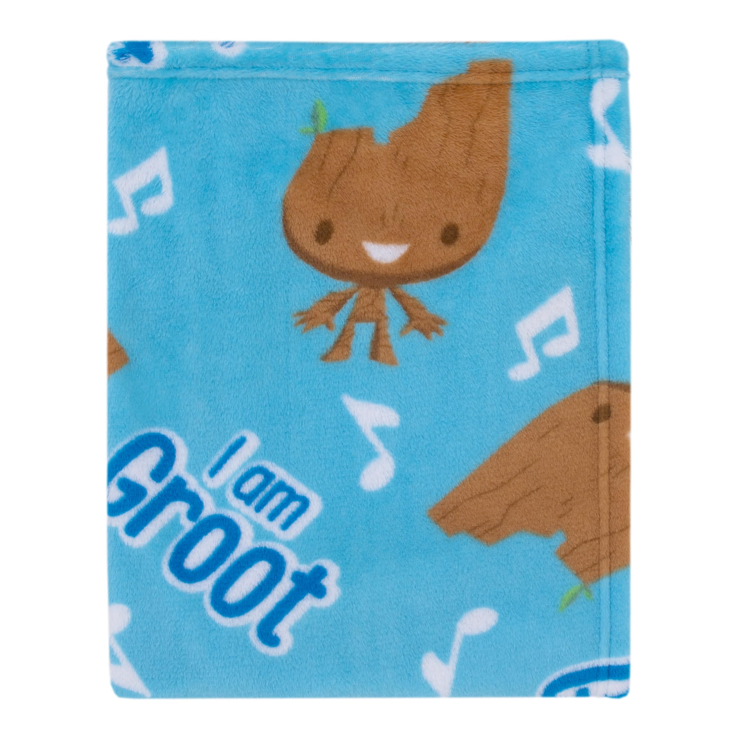 NoJo Marvel I Am Groot Blue and Brown Super Soft Baby Blanket