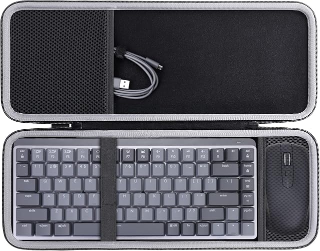 co2CREA Keyboard and Mouse Combo Travel Case for Logitech MX Mechanical Mini Wireless Illuminated Keyboard and Anywhere 3 Compact MouseCase only