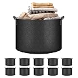 Simple Deluxe Storage Bins 10 Pack Heavy Duty Fabric Baskets with Handles, 300G Breathable Closet Organizer Boxes for Clothes/Toy/Linen in Shelves/Bedroom/Nursery, Washable & Foldable, 15.9''DX11.9''H