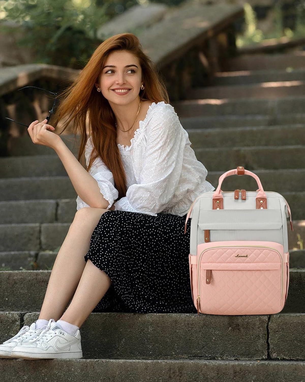 LOVEVOOK Laptop Backpack for Women, 15.6'' Waterproof Nurse Bag Teacher Work Backpack Purse for Women, Travel Computer Backpack for College Office Business Ladies - Image 2