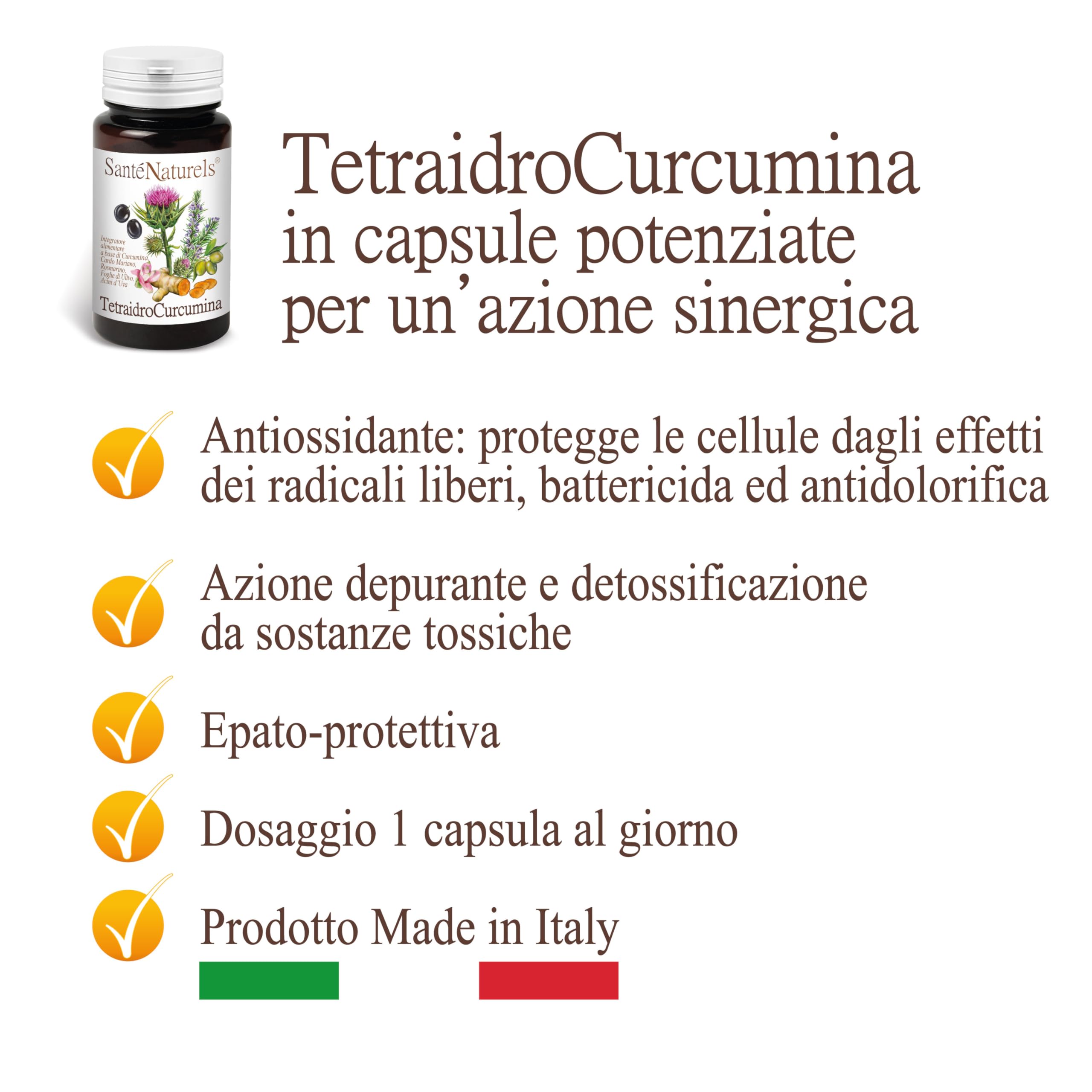 TetraIdroCurcumina ● 45 Capsule Vegetali da 450 mg ● L'Evoluzione della Curcumina ● Altissimo Assorbimento ● Integrata con altri estratti di erbe medicali per una azione sinergica.